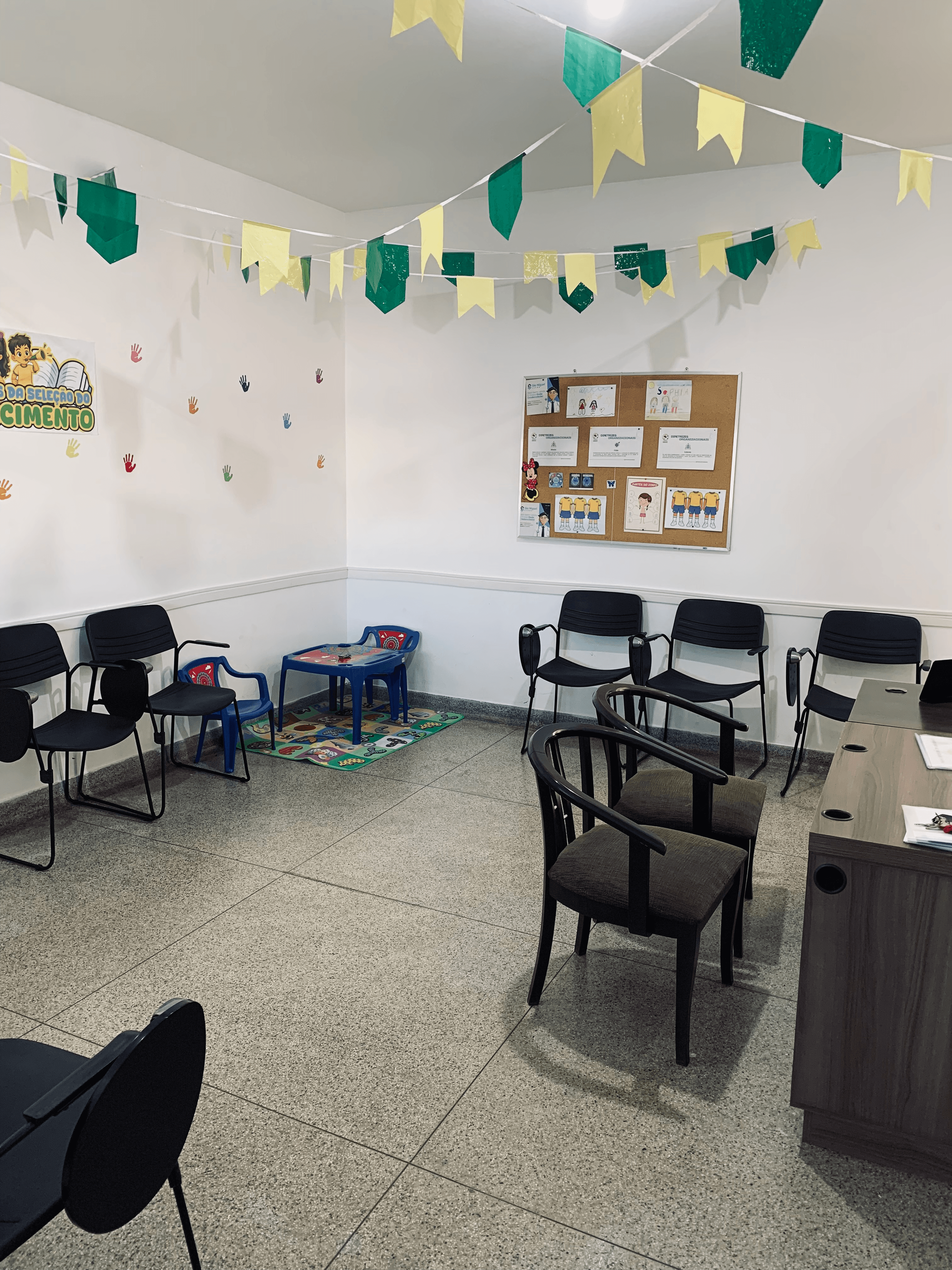 Detalhe da recepção da clínica